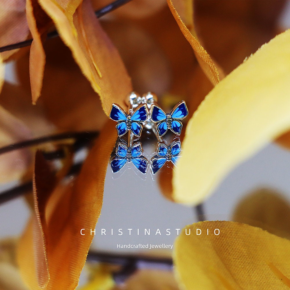 s925 Sterling Silver Butterfly Earrings Small and Delicate Butterfly Girl Earrings