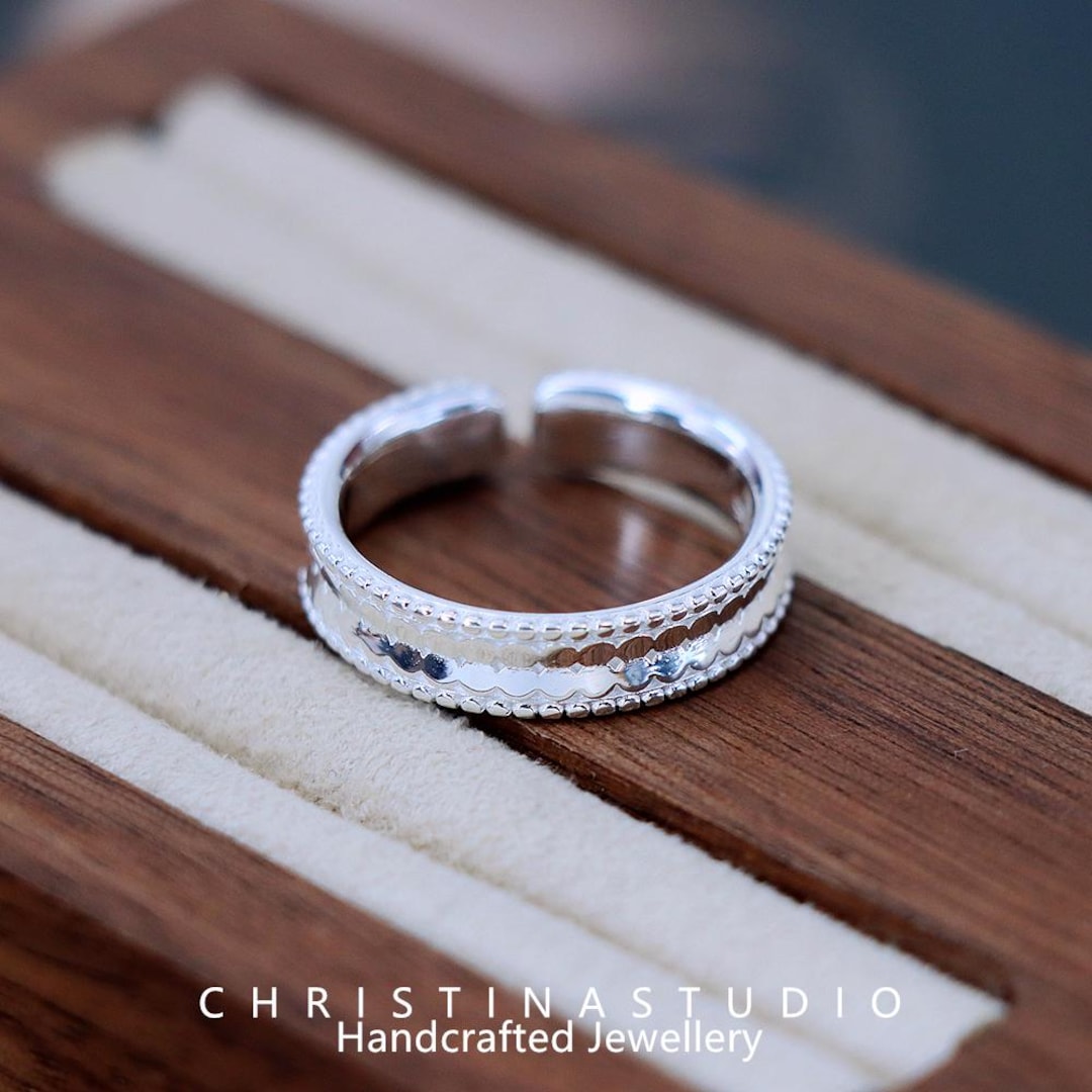 S925 Silver Simple Grain Fish Scale Ring INS Index Finger Ring - Etsy