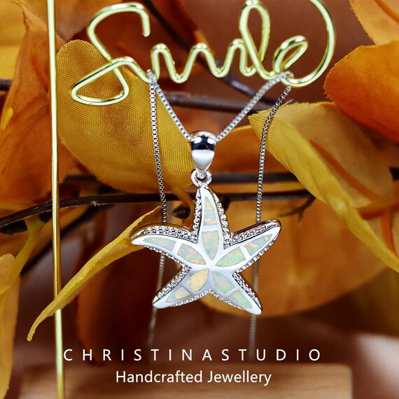 Starfish Charm with Cubic Zirconia Accent, Antiqued Sterling Silver Starfish Charm with Cubic Zirconia Accent, Antiqued Sterling Silver