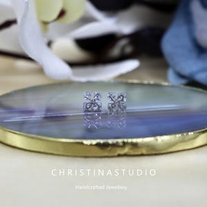 S925 Sterling Silver Square Zircon Stud Earrings Fashion Jewelry for Women Elegant Chic Accessories