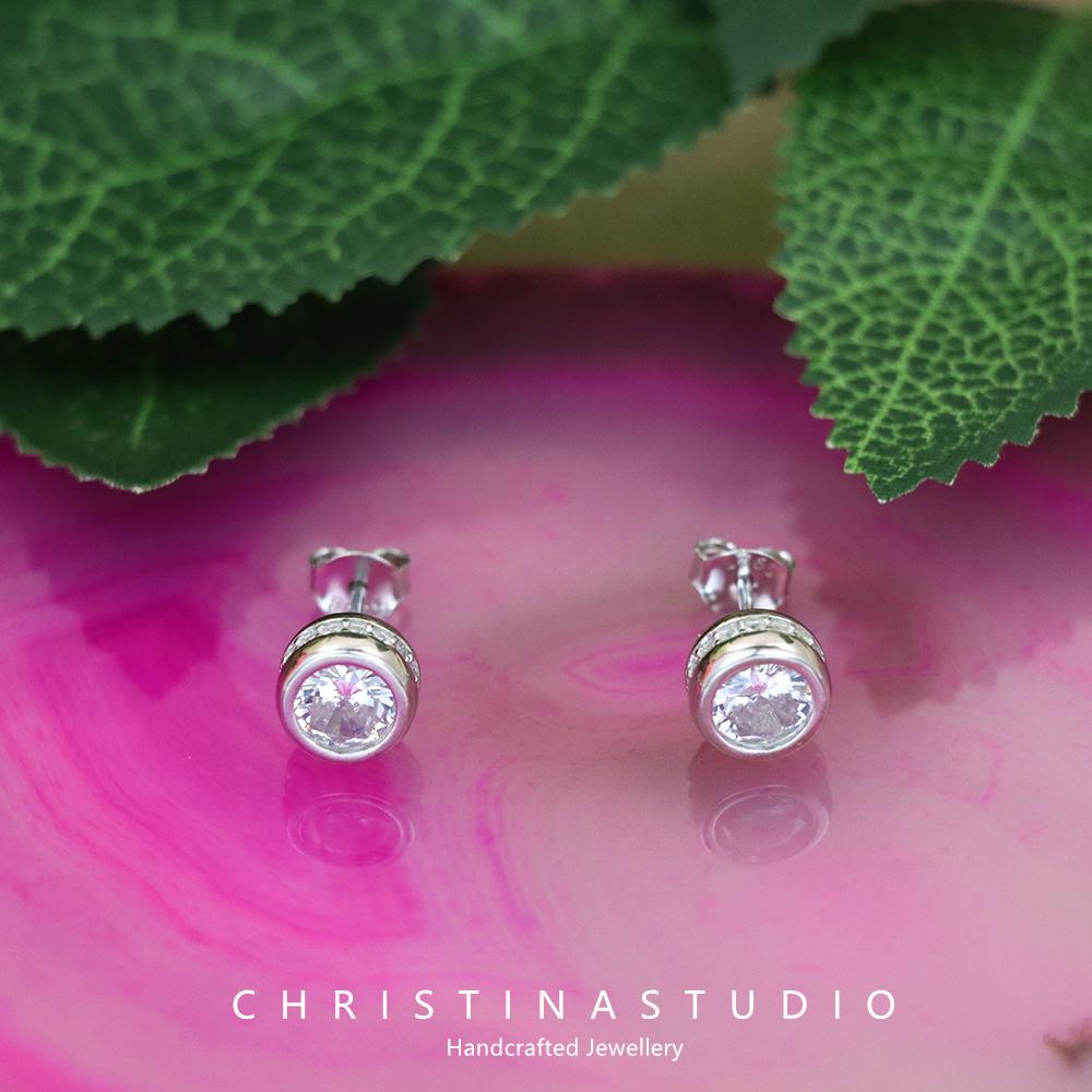 ピアス Matte Finished Sterling Silver Bubble / Shower Stud Earring S925 Sterling Silver Bubble Stud Earrings for Women - Etsy
