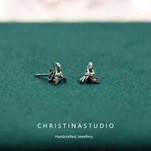 S925 Sterling Silver Bow Stud Earrings Jewelry for Women