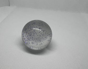 1 1/2" Purple Metal Flake and Crystal Clear resin shifter Knob/Sphere