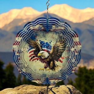 Patriotic Eagle Wind Spinner
