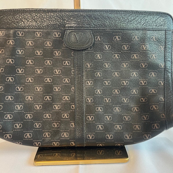 Valentino Garvani Vintage Monogram Leather Clutch