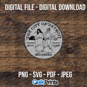Detroit Seal - Digital Download - Digital File - PNG, PDF and JPEG