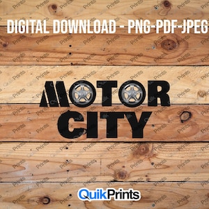 Motor City Wheels - Digitaler Download - Digitale Datei - SVG, PNG, PDF und JPEG