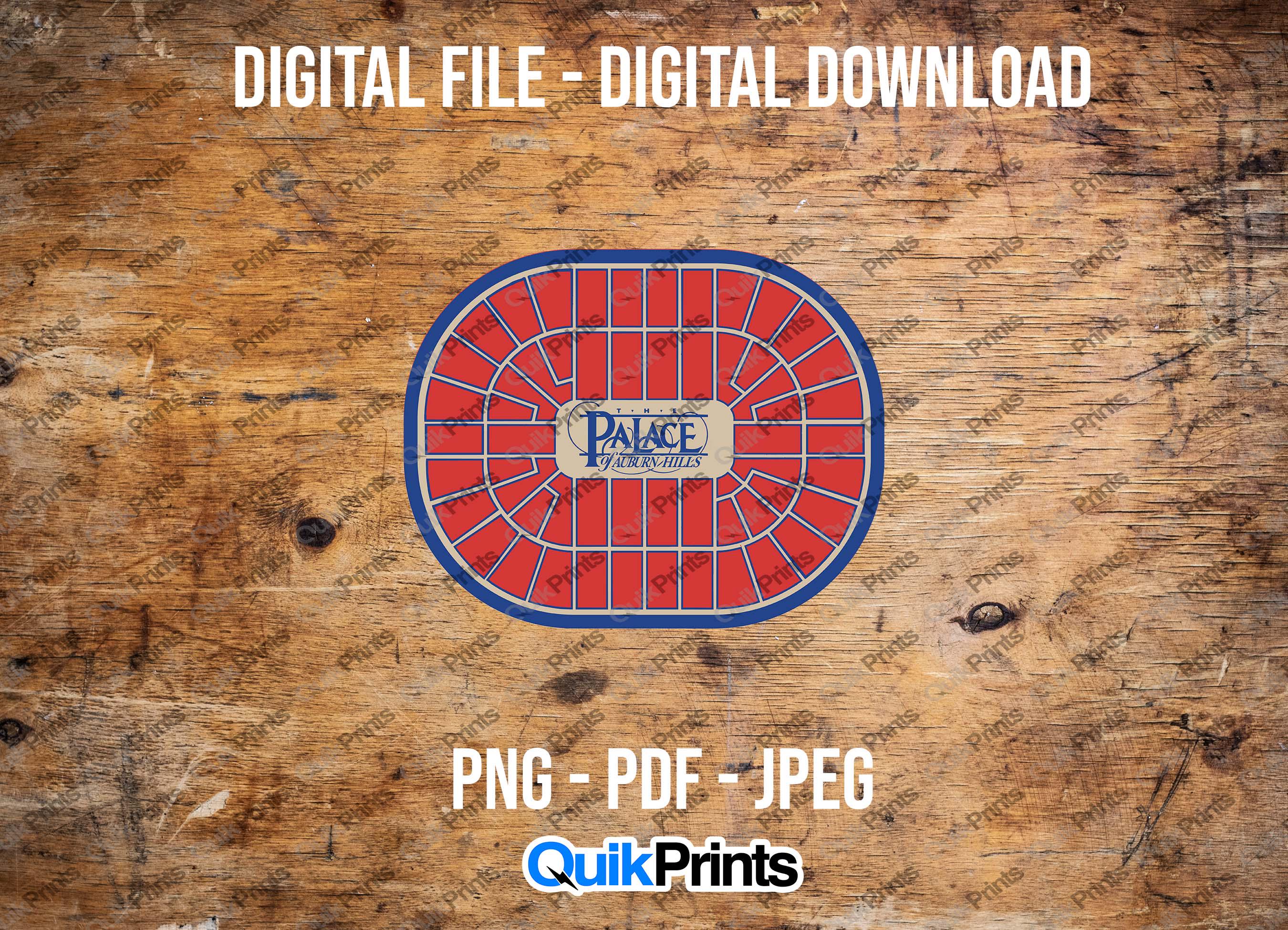 Palace of Auburn Hills Seating Chart Digital Download Digital File