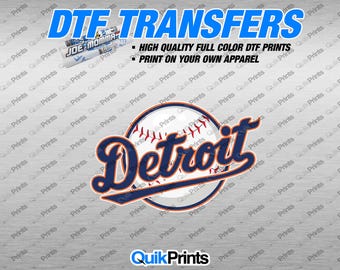 Detroit Baseball DTF TRANSFER - Multiple Sizes - Press onto your own apparel