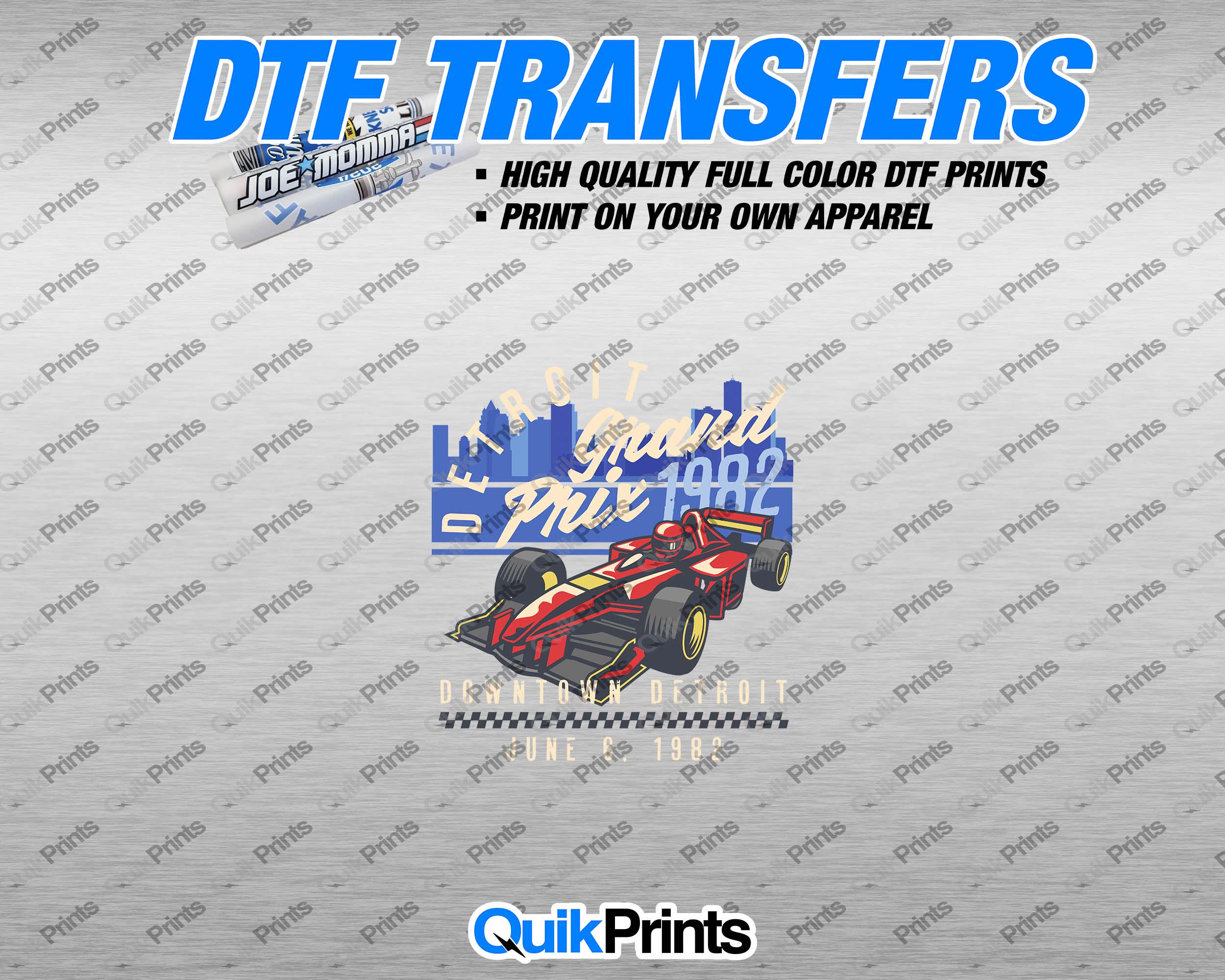Detroit Grand Prix 82  DTF Transfer (Vintage Print)  - Multiple Sizes - Press onto your own apparel