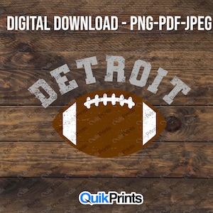 Detroit Football - Digital Download - Digital File - PNG, PDF and JPEG