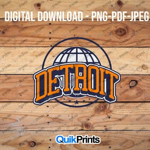 Detroit Globe - Digitaler Download - Digitale Datei - PNG, PDF und JPEG