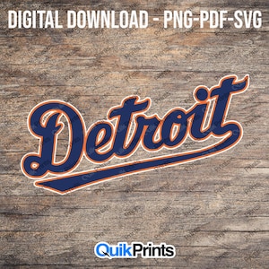 Detroit Baseball Script - Download digitale - File digitale - PNG, PDF e SVG
