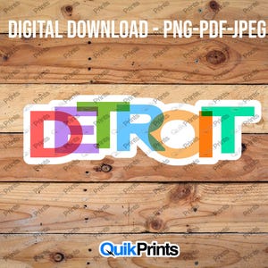 Detroit - Digital Download - Digital File - PNG, PDF and JPEG