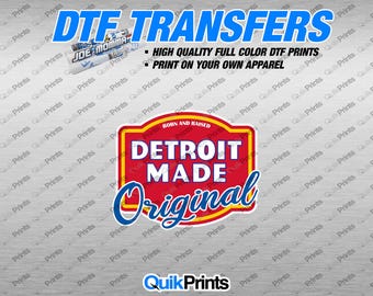 Detroit Made Original DTF Transfer  - Multiple Sizes - Press onto your own apparel