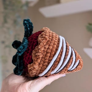 Handmade Chocolate Covered Strawberry Stuffed Animal Toy Plushie