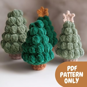 Crochet Christmas Tree with Star PDF Pattern Low-Sew