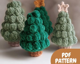 Crochet Christmas Tree with Star PDF Pattern Low-Sew