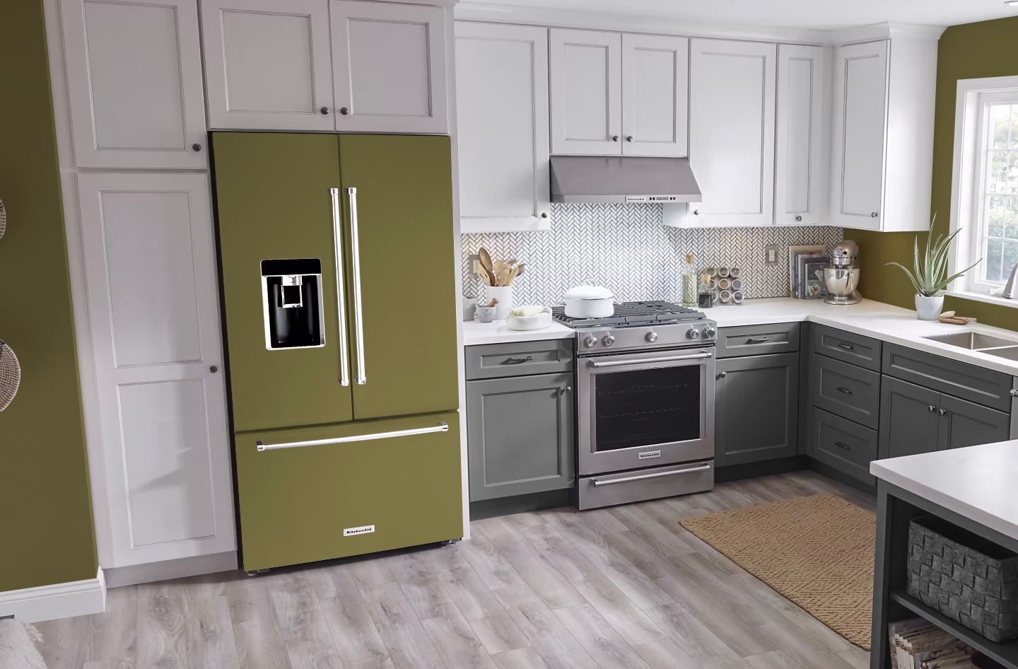 Sw Rural Green Paint-match Vinyl Refrigerator Wrap Sherwin Williams Rural Green SW ...