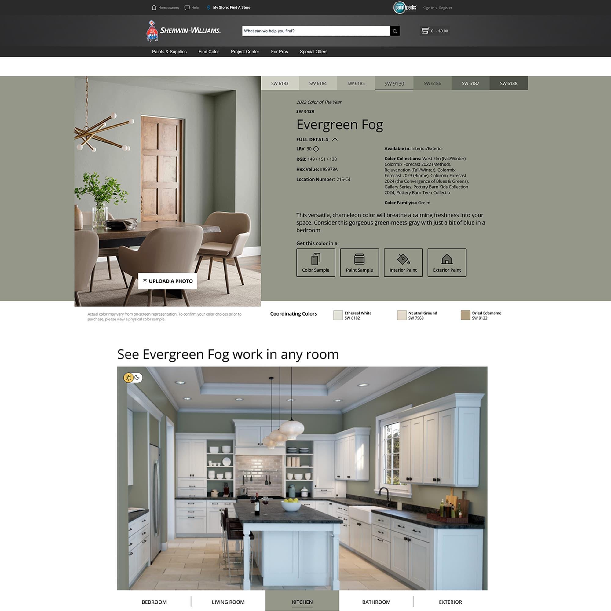 Paint-match Vinyl Refrigerator Wrap Sherwin Williams Evergreen Fog SW ...