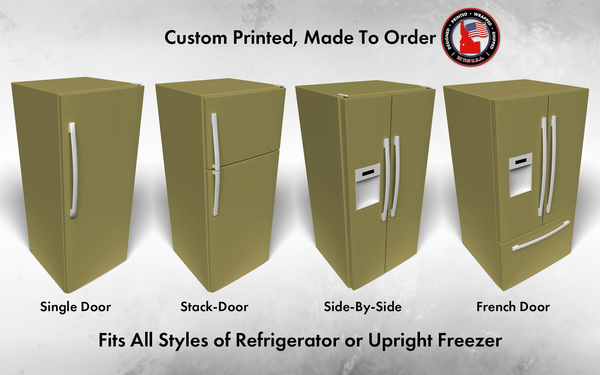 Sw Rural Green Paint-match Vinyl Refrigerator Wrap Sherwin Williams Rural Green SW ...
