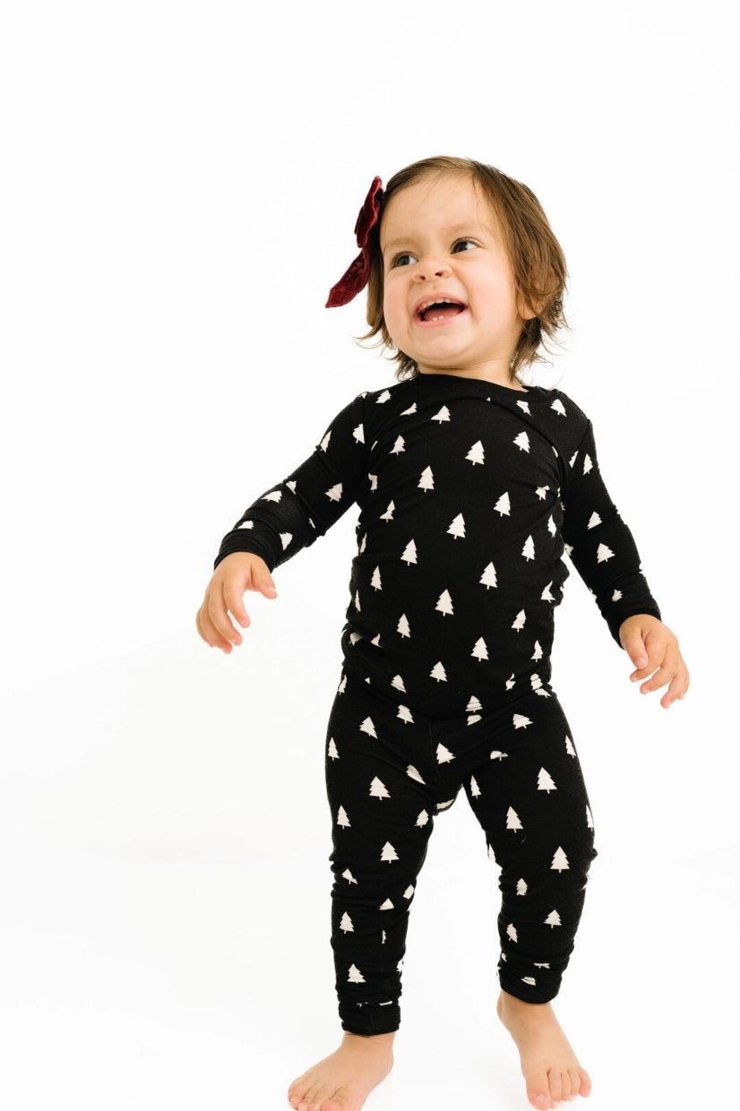 Toddler Short Pajama Set- Spring Blooms Bow Trellis main image 0