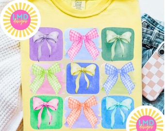 Coquette Bow PNG, Coquette Pastel Bow Collage Png, Coquette Aesthetic Png, Trendy Bows Png, Gingham Bows Sublimation, Bow Shirt Png, Preppy