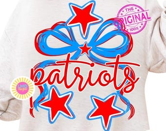 PATRIOTS png, Preppy Coquette Patriots png, Coquette Png Patriot Fans, High School Football Moms of Patriots Gameday Patriots Sublimation