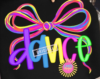 Dance Png, Preppy Dance Shirt Sublimation, Dancer Coquette Png, Colorful Neon Coquette Bow Dance Sublimation, Dance Season Png, Dance Shirt