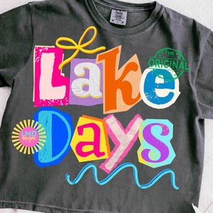 Lake Days, png, zomer, png Lake-shirtontwerpen, preppy Lake Days-shirt met print Girly Lake png