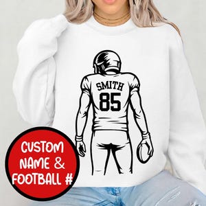 Custom Name and Football Number Sweatshirt, Personalized Player Sweatshirt, Custom Football Sweatshirt, Gameday Sweatshirt Football Mom