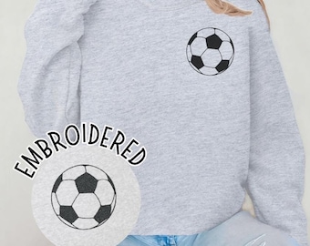 Soccer Ball Sweatshirt, Embroidered Soccer Ball Shirt, Soccer Mom Game day Apparel, Embroidered Gifts for Soccer Mama, Soccer Gift, Soccer