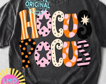 Hocus Pocus PNG, Trendy Halloween Png, Spooky Png, Preppy halloween png, Polka Dot Hocus Pocus sublimation