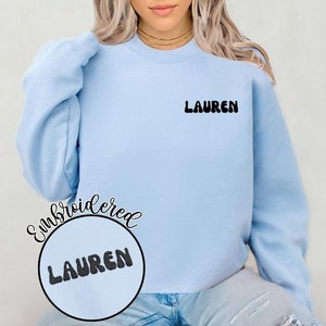 Felpa con nome personalizzato Felpa girocollo con nome ricamato Felpa con ricamo Mom Tok Felpa personalizzata Felpa girocollo alla moda Regalo per la mamma