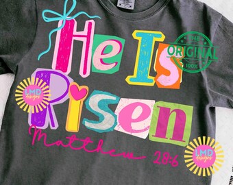 Easter PNG, Christian Easter Sublimation, He is Risen PNG Design, Preppy Easter Png, Bible Verse Png, Christian Sublimation Design