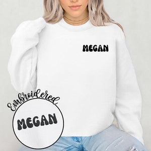 Felpa con nome personalizzato ricamato Felpa con nome personalizzato Felpa con ricamo Mom Tok Felpa personalizzata Maglioni girocollo alla moda Regali per la mamma