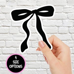Coquette Bow Sticker, Coquette Bow Decal, Water Bottle Sticker, Bow Window Sticker, Tumbler Ribbon Sticker, Kindle Laptop Black Bow Decal