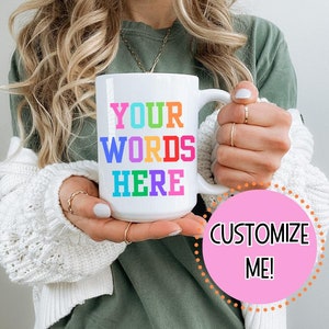 Custom Text Mug Personalized Mug Custom Word Coffee Mug Personalized Gift | Varsity Style Coffee Mug | Custom Words Mug | Personalized Gifts