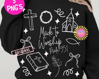 Christliches PNG, Gemacht zur Anbetung Png, Kokette christliches Hemd Png, Kokette Bogen png Bibel Vers png Sublimationsdesign, religiöse Anbetung Png