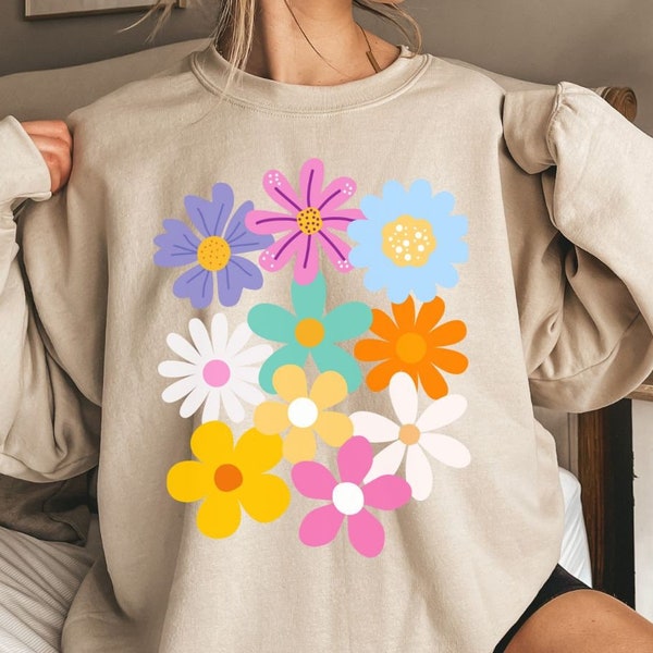 Flowers Crewneck Sweatshirt for Women & Girls | Floral Sweatshirt | Flower Lover Gift | Birthday Gift for her | Summer Flowers | Flowers