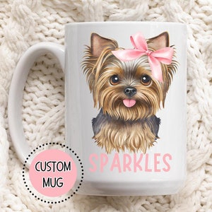 Yorkshire Terrier Becher, personalisierte Yorkie Becher, Yorkshire Terrier maßgeschneiderte Kaffeebecher, Yorkie Becher Yorkie Geschenke, Yorkie Mutter Geschenk Kaffeebecher