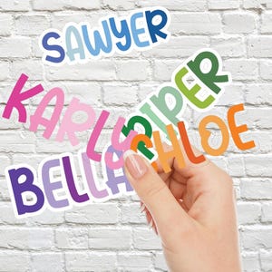Personalized Name Stickers, Custom Name Sticker, Custom Size and Color Name Sticker, Water Bottle Sticker, Laptop Sticker, Notebooks & more