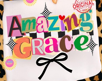 Amazing Grace PNG, Trendy Jesus Shirt png, Christian Png, Preppy Jesus Design png, Bible Verse png, Faith Png Trendy Christian Shirt png