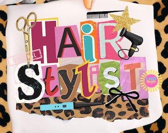 Hairstylist Png, Preppy Hair Dresser png, Cute Hair Stylist Sublimation, Hair Stylist Beautician Png