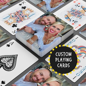 Playing Cards Personalized, Custom Photo Playing Cards, unique gifts, Gifts for Him, Couple's Photo Playing Cards, Anniversary Gift Idea