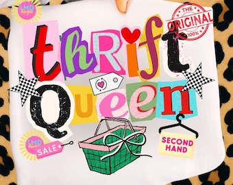 Regina del risparmio PNG, Preferirei fare acquisti all'ultimo minuto PNG, design di maglietta con estetica del risparmio, stile boutique grafico digitale preppy del risparmio, Thrifter PNG
