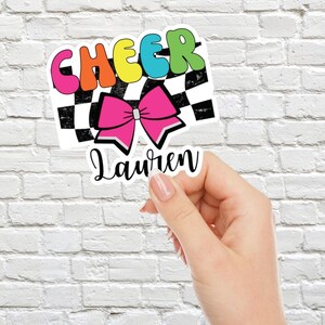 Cheer Stickers, Personalized Cheer Decal Sticker, Custom Cheerleader Name Sticker, Gift for Cheerleader Gift for Cheer Team, Cheer Sticker