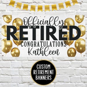 Retirement Celebration Banner, Retirement Banner, Retirement Sign, Retirement Party Decorations, Retirement Party Backdrop, Happy Retirement