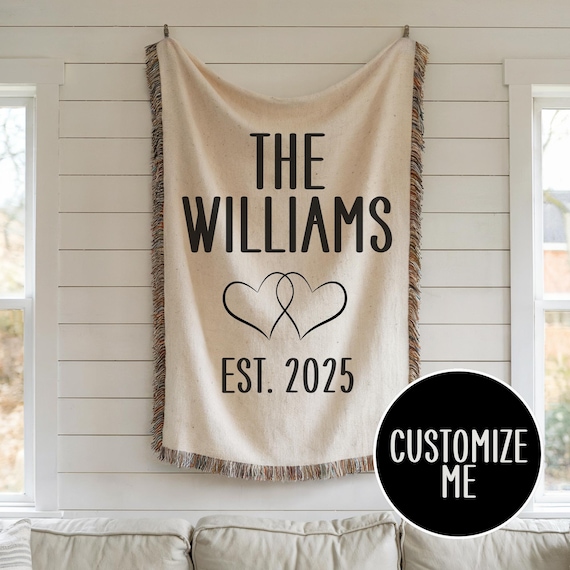Custom Woven Blanket Personalized Gift Love Birthday Gift For Mom Dad Grandma Woven Cotton Anniversary Gift for Girlfriend Wife Wedding Gift