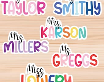 Custom Name Stickers Personalized Vinyl Waterproof for Teacher Student Kids Girls Teens Name Tags Decal for Laptop Water Bottle Gift Bags